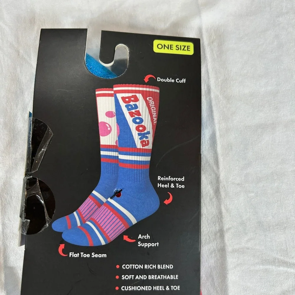 SWAG Performance Socks Original Bazooka Joe Bubble Gum Mens Crew One Size NEW
